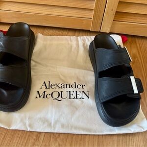 Alexander McQueen Black Slide Sandals